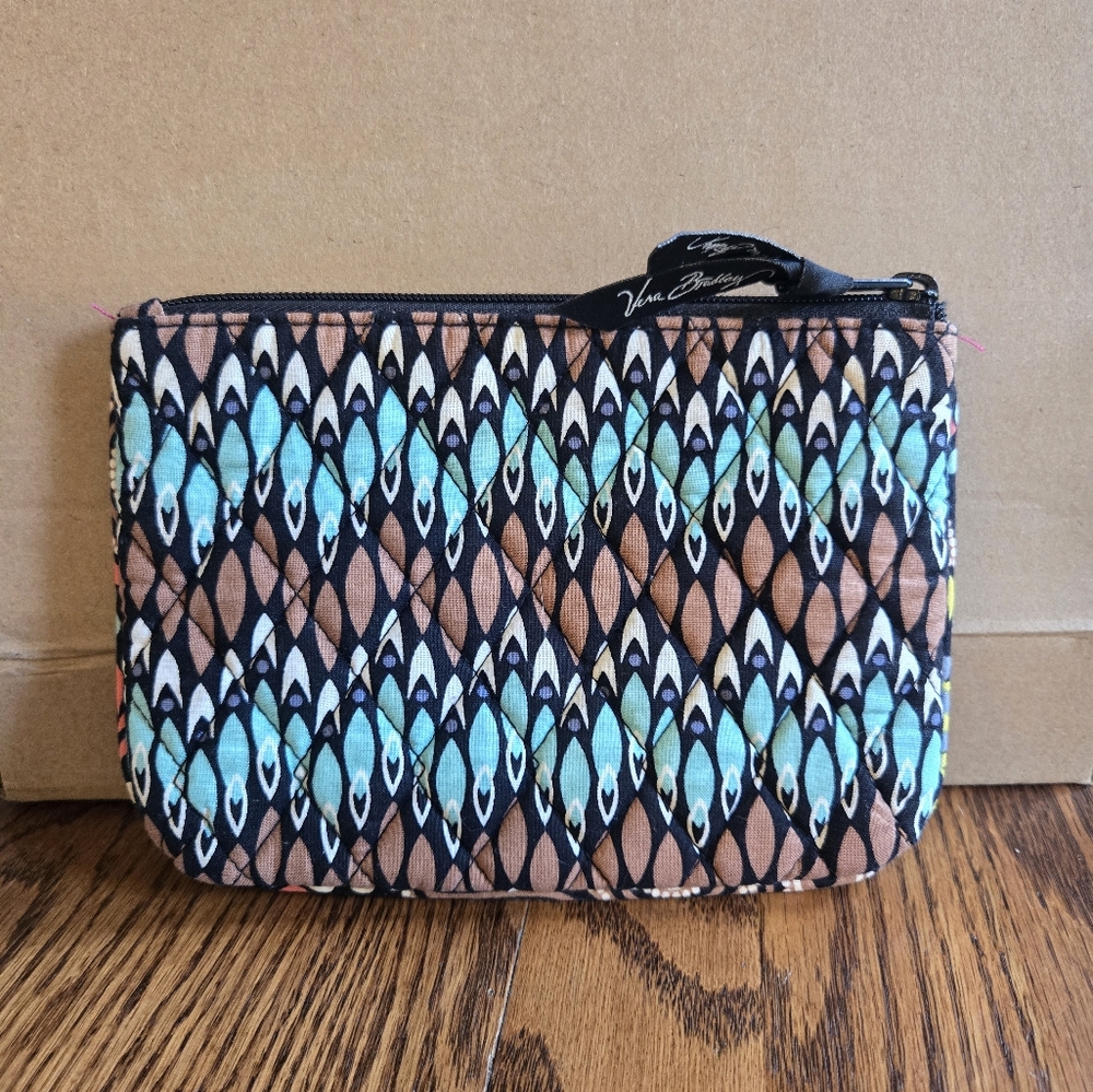 Colorful Patterned Vera Bradley Zipper Clutch Pouch - Picture 3 of 4